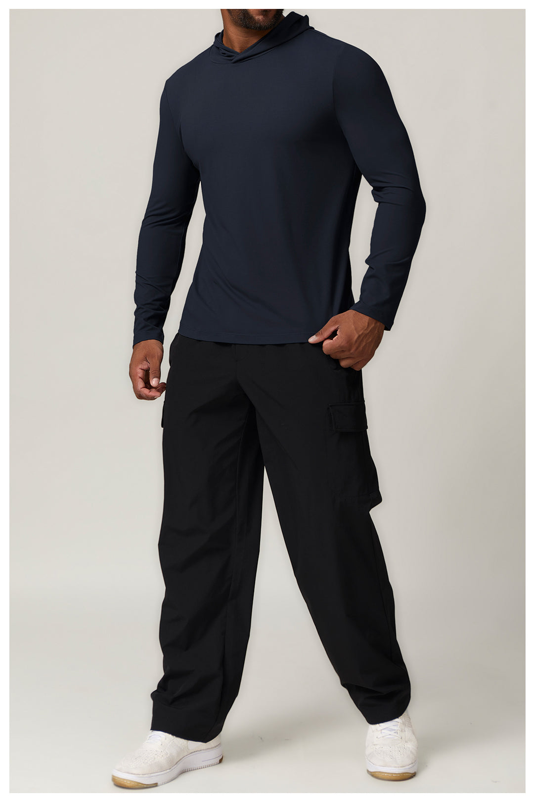 Men's Sporty Hooded Long Sleeve Lisslune