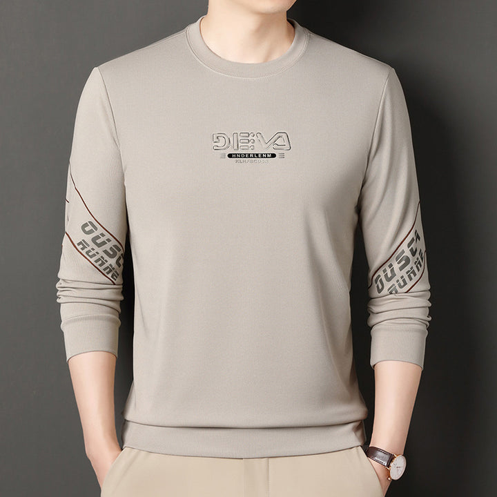 Men's round neck sweater with sporty lettering Lisslune