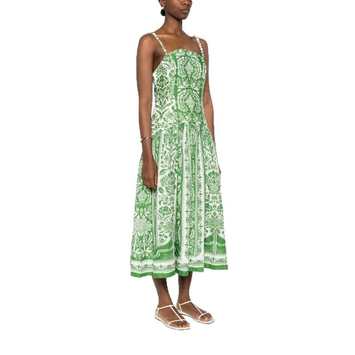 Women's midi dress with floral print and spaghetti straps Lune London