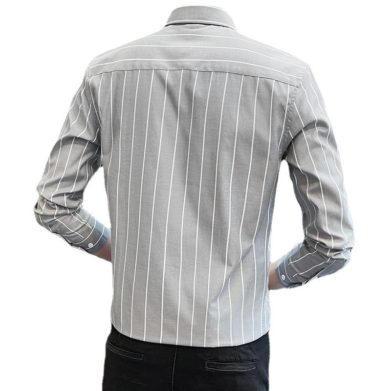 Men's fashionable long-sleeve shirt with stripes Lisslune