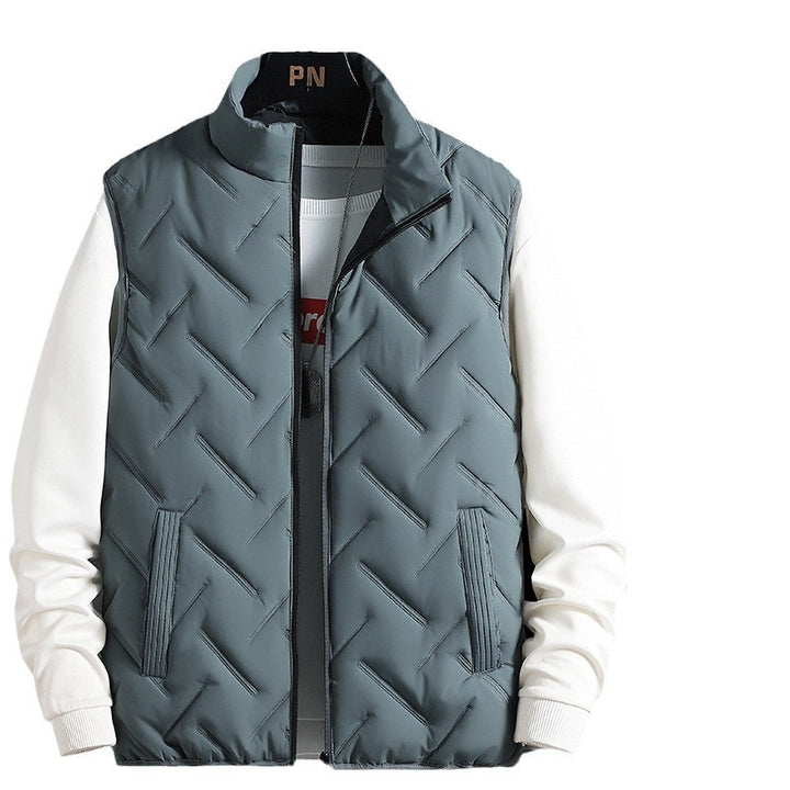 Men's insulated quilted vest with high collar and practical side pockets Lisslune