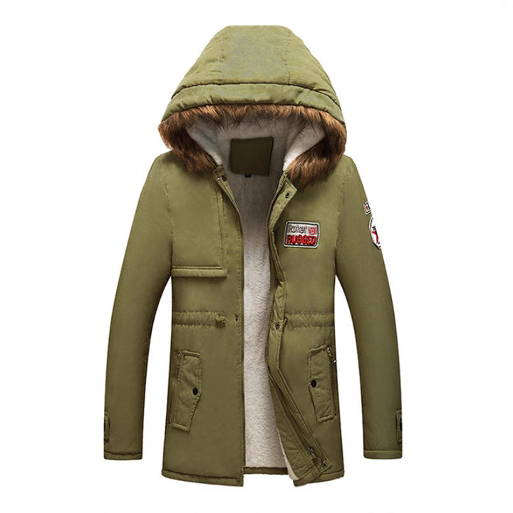 Men's fashion winter jacket with synthetic fur collar and practical pockets Lisslune