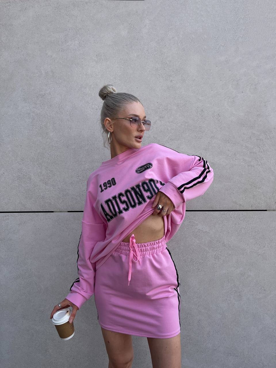 Ladies sporty sweatshirt dress with loose fit and elastic waist Lisslune