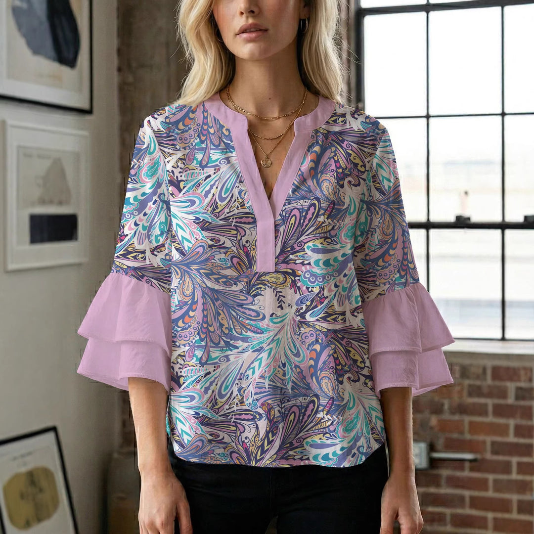 Ladies blouse with beautiful floral design Lisslune