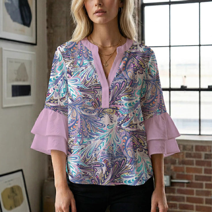 Ladies blouse with beautiful floral design Lisslune