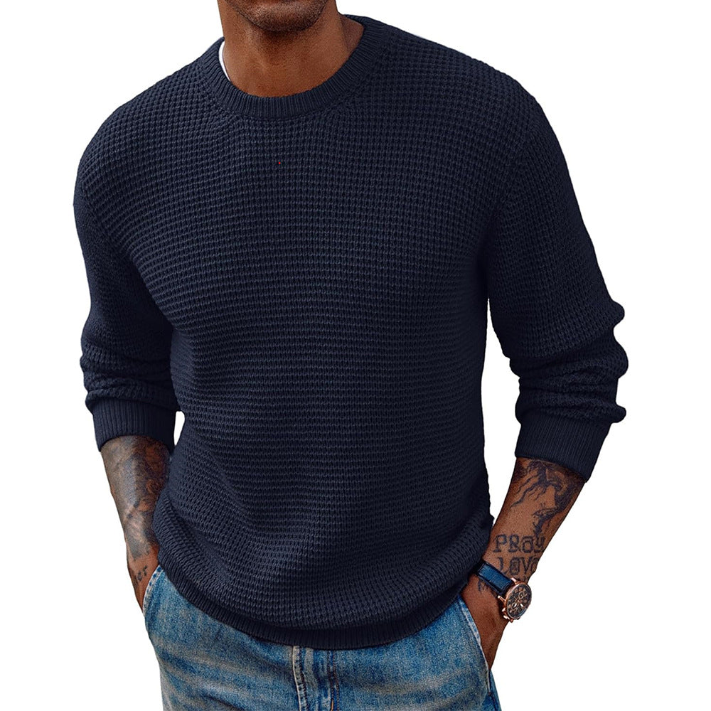 Men's large knitted sweater with textured fabric Lisslune