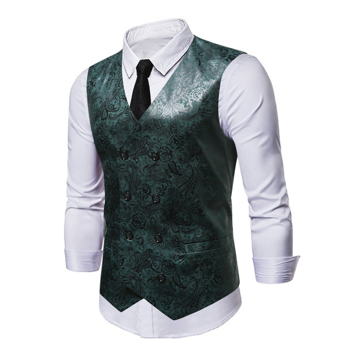 Men's elegant double-button sequined vest Lisslune