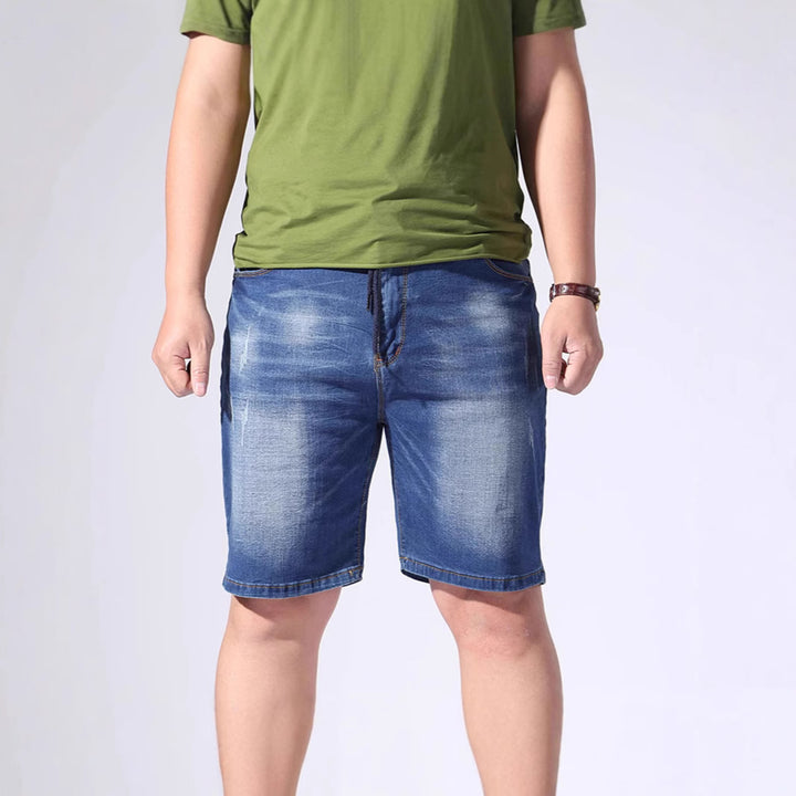 Herren Denim-Shorts mit elastischem Bund und lässigem Schnitt Lisslune