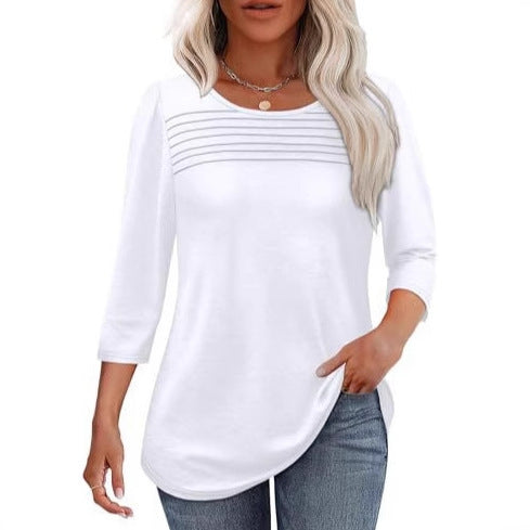 Women's Long Sleeve Shirt with Pleat Details Lisslune