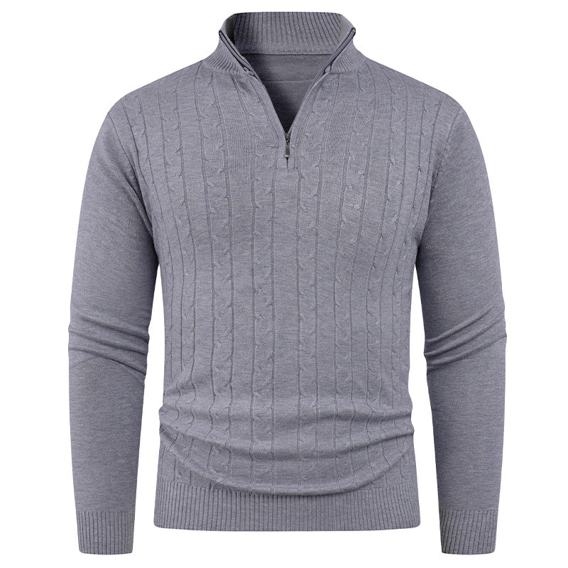 Men's Structured Sweater with ZIP Collar Lisslune