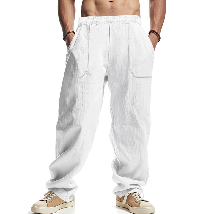 Men's loose cargo pants made of lightweight, breathable material with adjustable drawstring Lisslune