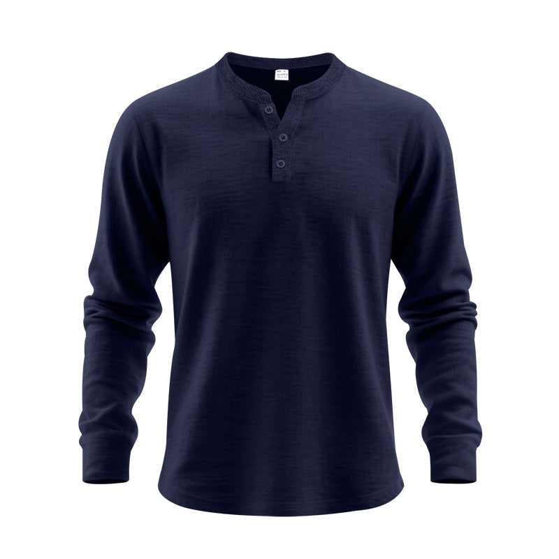 Men's Long Sleeve Shirts in Classic Henley Style Lisslune