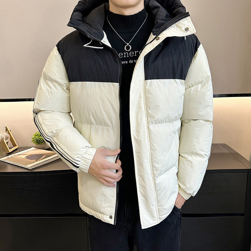 Men's fashionable and warm quilted jacket with adjustable hood Lisslune