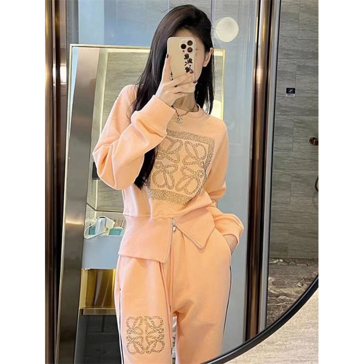 Women's sporty leisure set with zipper and comfortable fit Lisslune