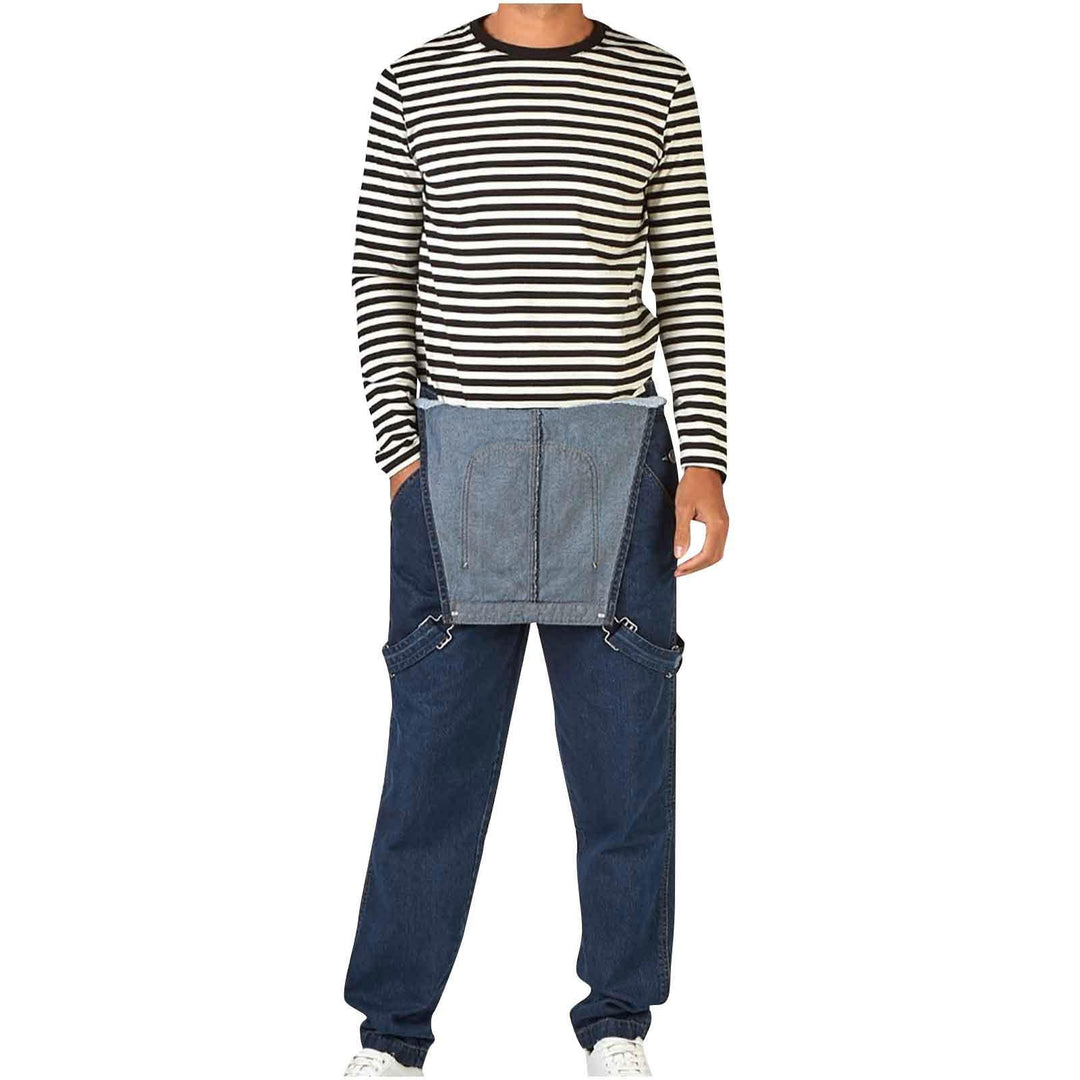 Herren Denim-Latzhose mit verstellbaren Trägern und praktischen Taschen Lisslune