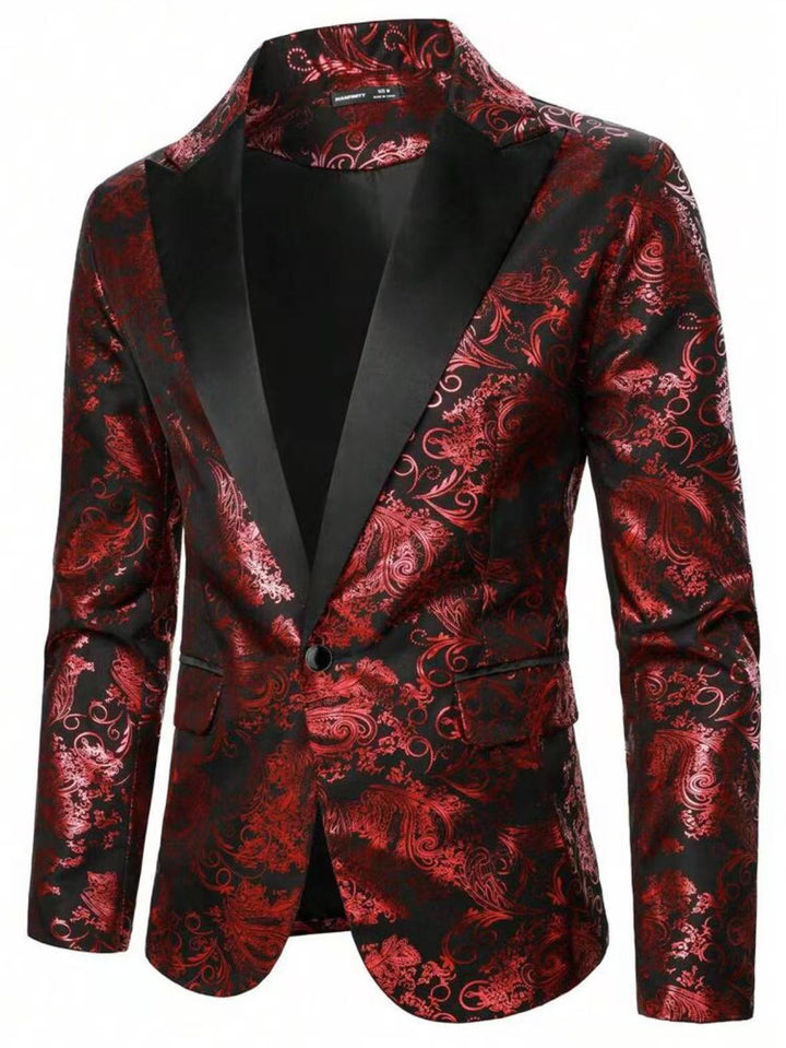 Men's elegant tuxedo jacket with floral pattern Lisslune