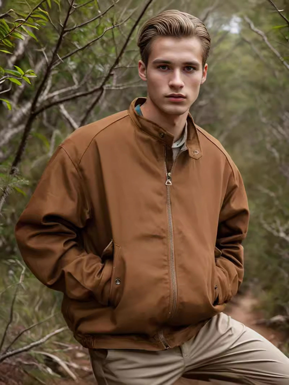 Men's casual outdoor jacket with practical pockets and breathable inner lining Lisslune