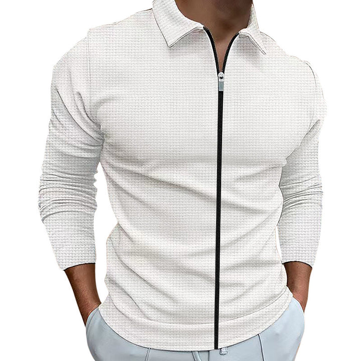 Men's functional pullover with zipper and textured design Lisslune