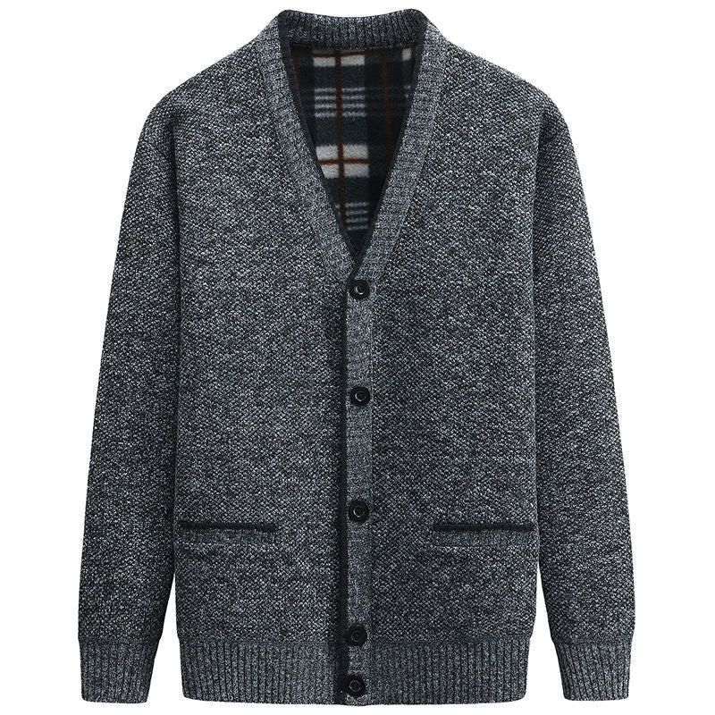 Men's cardigan with V-neck and high-quality details Lisslune