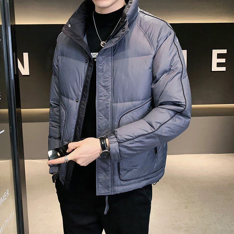 Men's Sporty Down Jacket with Fashionable Quilted Pattern Lisslune