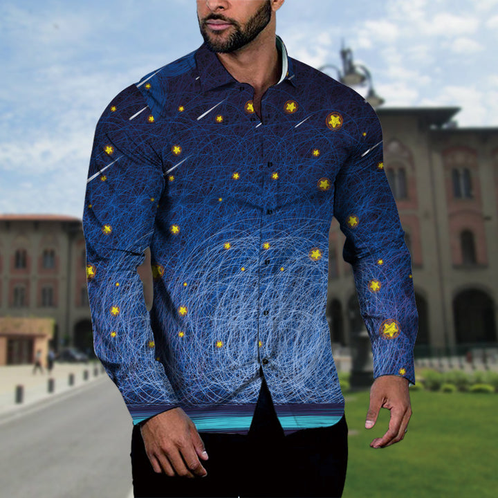 Men's long-sleeve shirt with modern boucle pattern and stylish cut Lisslune