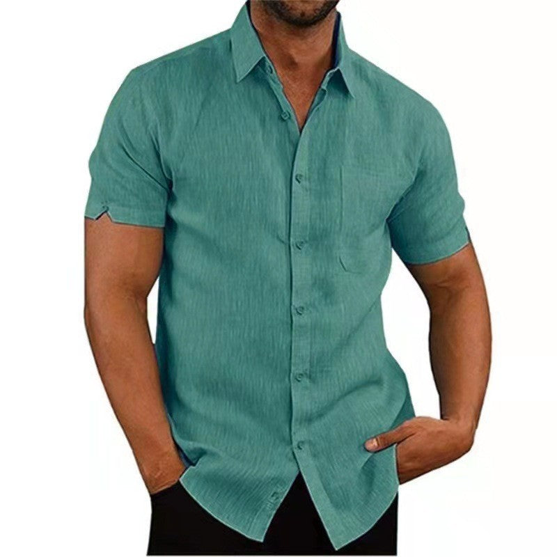 Men's short sleeve shirt made of breathable blended fabric with an elegant structure Lisslune