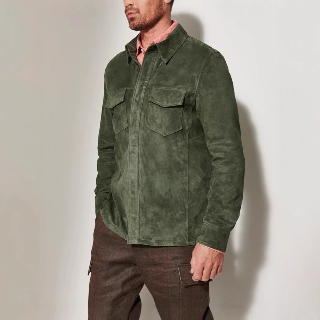 Men's Suede Jacket with two attached pockets and modern cut Lisslune