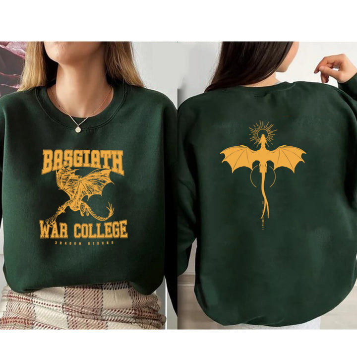 Women's sweatshirt with creative dragon motif and unique college design Lisslune