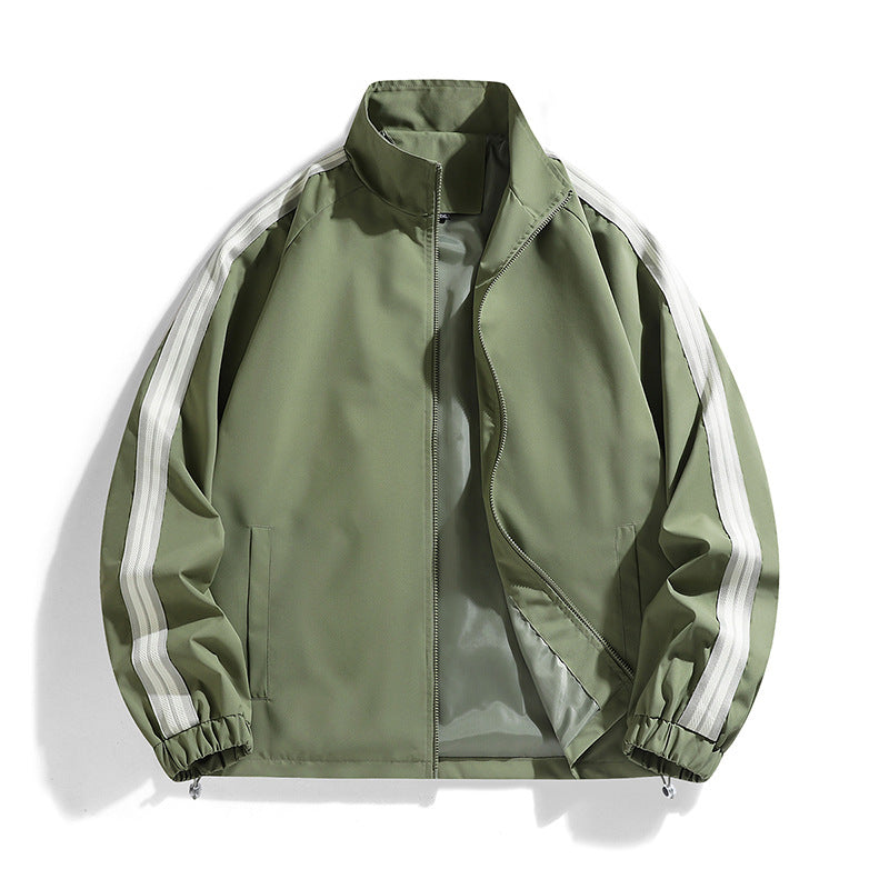 Men's Sporty Windbreaker with Reflective Stripe Details Lisslune