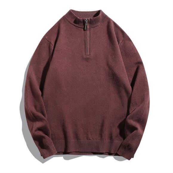 Men's sweater with modern standing collar and zipper Lisslune