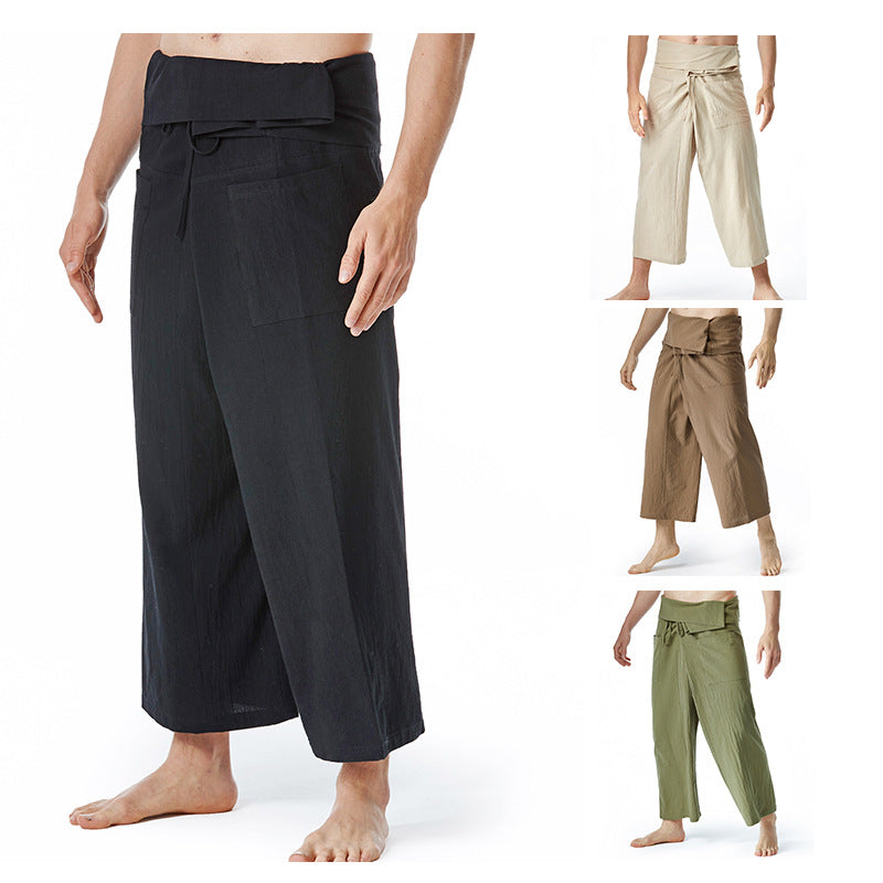 Men's casual pleated trousers with practical side pockets Lisslune