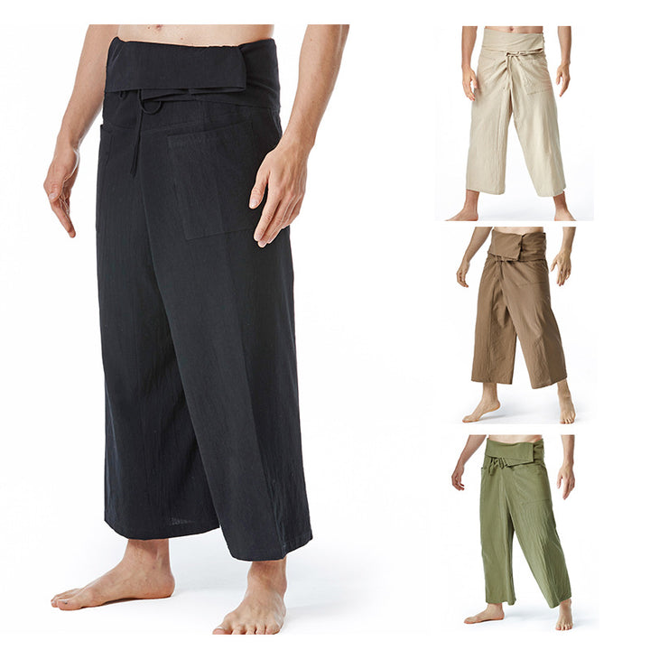 Men's casual pleated trousers with practical side pockets Lisslune
