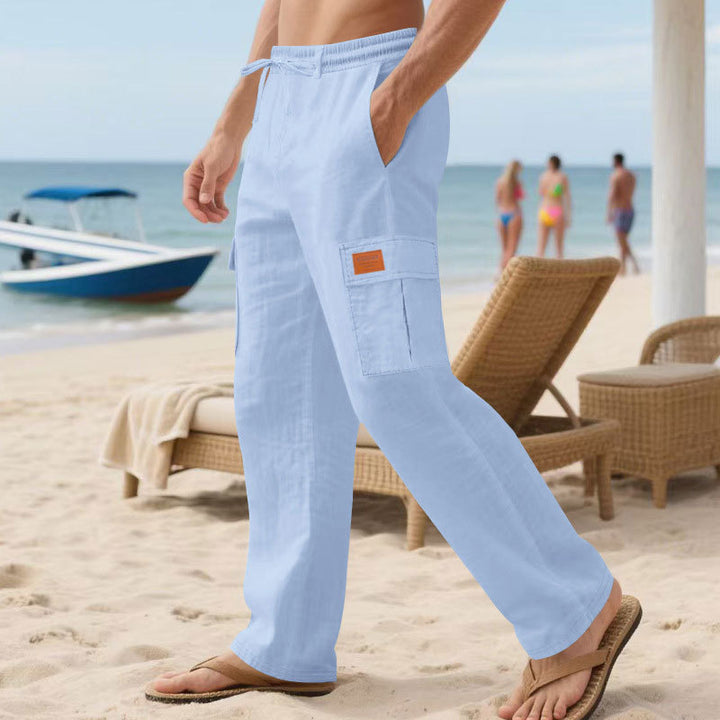 Men's cargo pants with elastic waistband and side pockets Lisslune