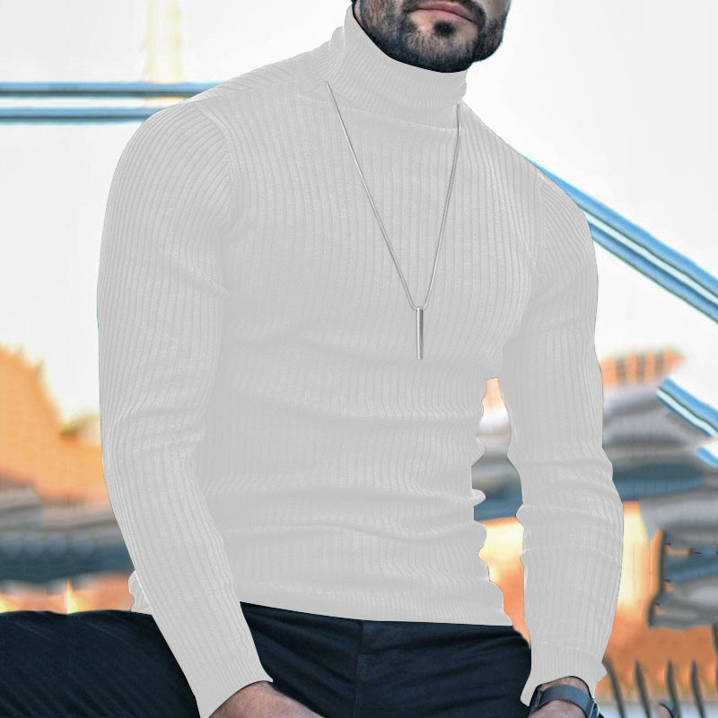Men's High-Quality Turtleneck Sweater with Textured Design Lisslune