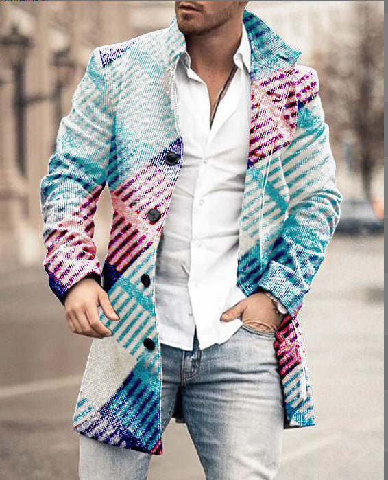 Men's wool coat in modern check design with tailored fit Lisslune