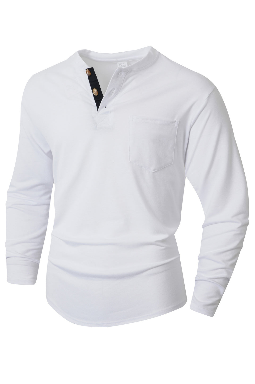 Men's long-sleeve shirt with button placket and practical chest pocket Lisslune