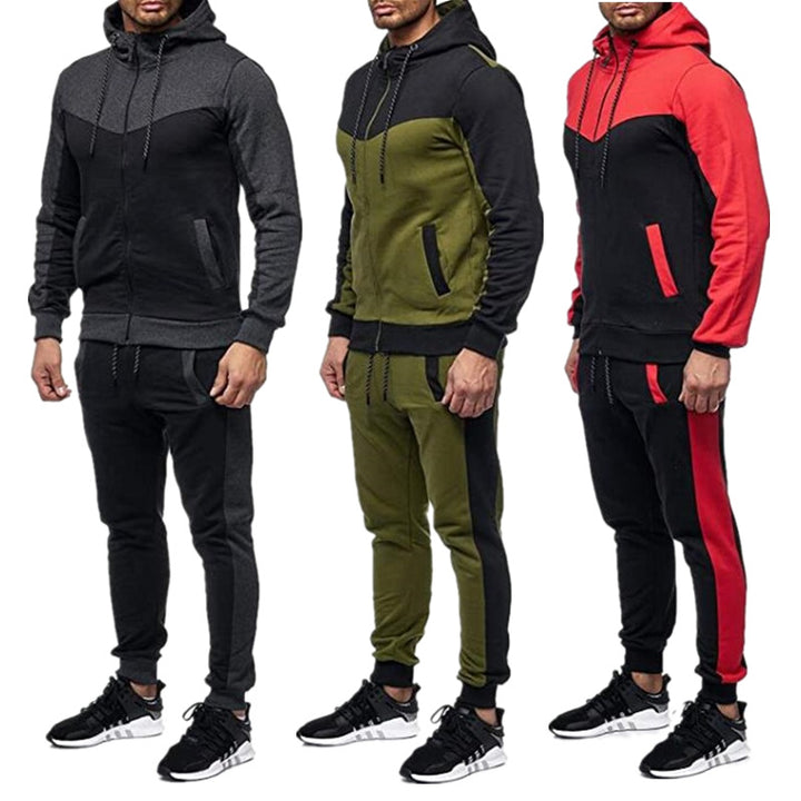 Men's sporty tracksuit with hood and practical pockets Lisslune