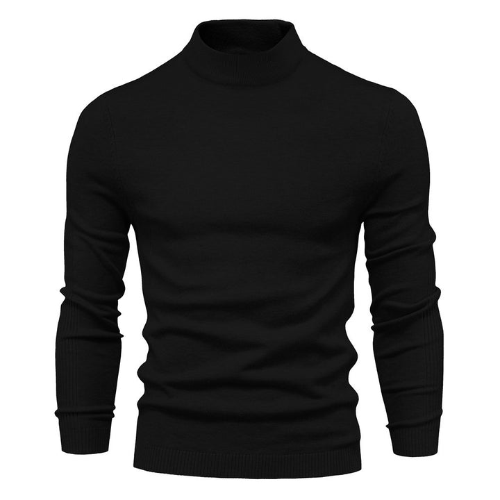 Men's fine knit pullover with high collar and modern design Lisslune