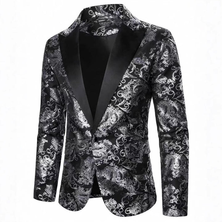 Men's elegant tuxedo jacket with floral pattern Lisslune
