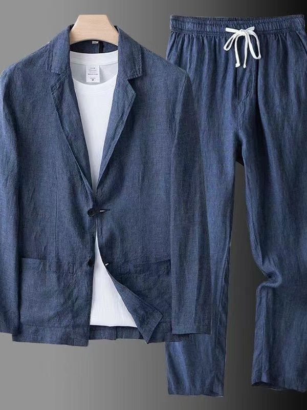Men's casual suit set made of airy cotton Lisslune