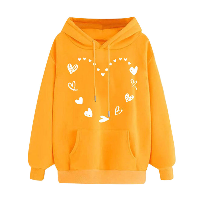 Women's hoodie with playful heart design and comfortable kangaroo pocket Lisslune