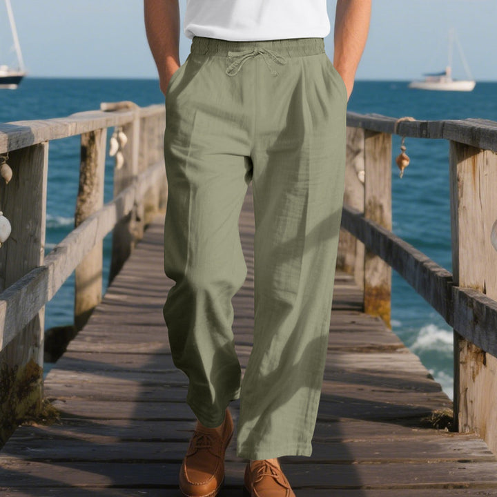 Men's loose beach pants with elastic waistband and practical side pockets Lisslune