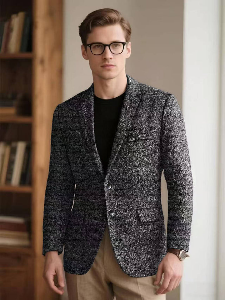 Men's Smart-Casual Blazer with Textured Fabric Lisslune