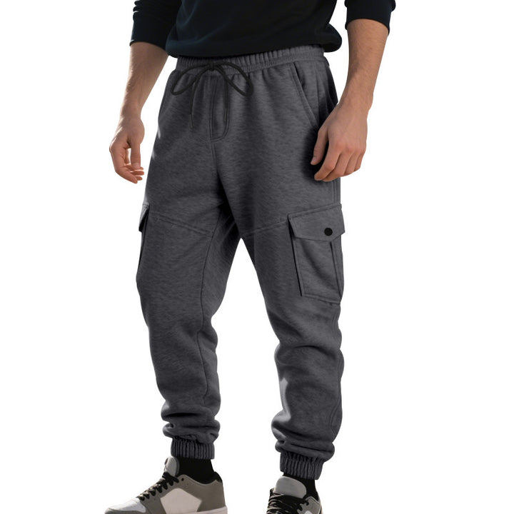 Men's comfortable cargo joggers with elastic waistband and multifunctional pockets Lisslune