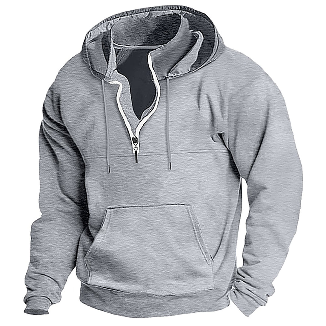 Men's Fleece Hoodie with Half Zip Lisslune