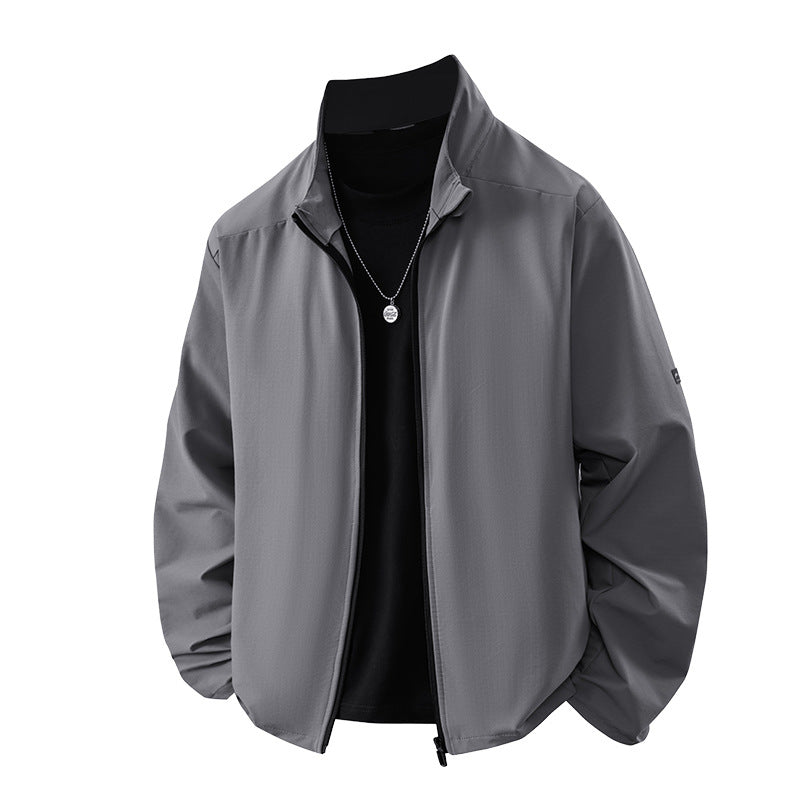 Men's Sporty Transitional Jacket with High Collar and Practical Pockets Lisslune