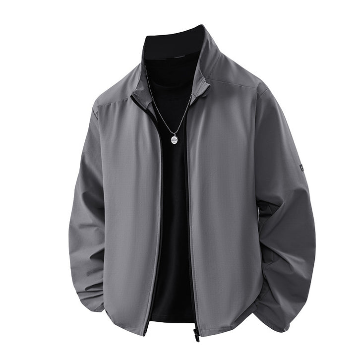 Men's Sporty Transitional Jacket with High Collar and Practical Pockets Lisslune