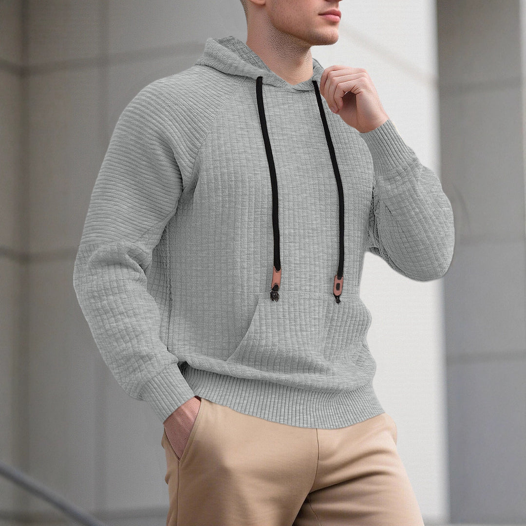 Men's sporty hooded sweatshirt with innovative structured design and practical drawstrings Lisslune