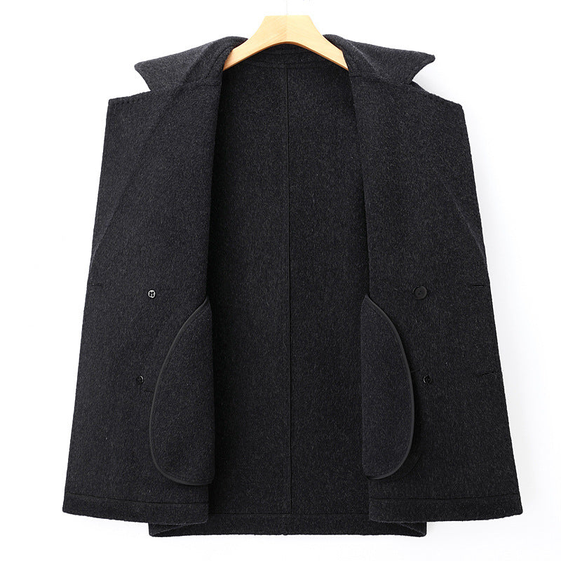 Men's Elegant Wool Jacket In Modern Double-Breasted Style Lisslune