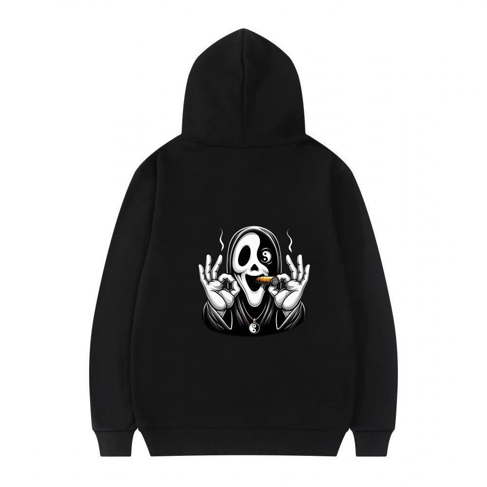 Women's hoodie with artistic skull print and casual fit Lisslune